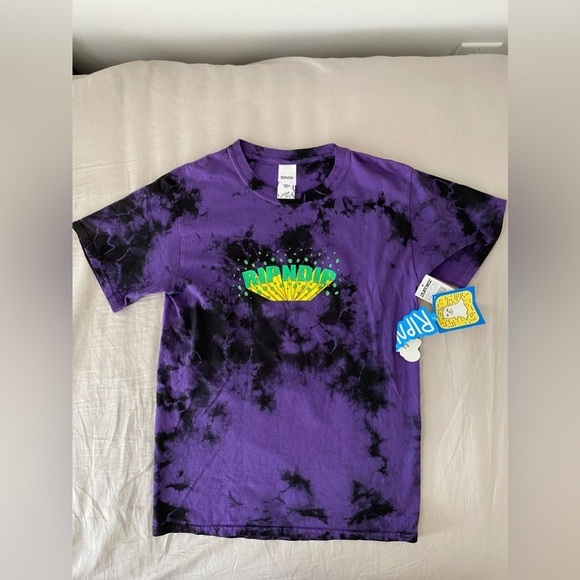 NWT RIP N DIP "WHERE'S THE BUD?" Purple Tie Dye T Shirt in Small - Picture 7 of 7